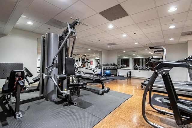 3700 Cantrell Rd Unit 1002, Little Rock, AR 72202 - gym featuring recessed lighting