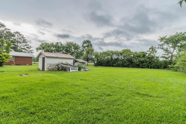view of grassy yard