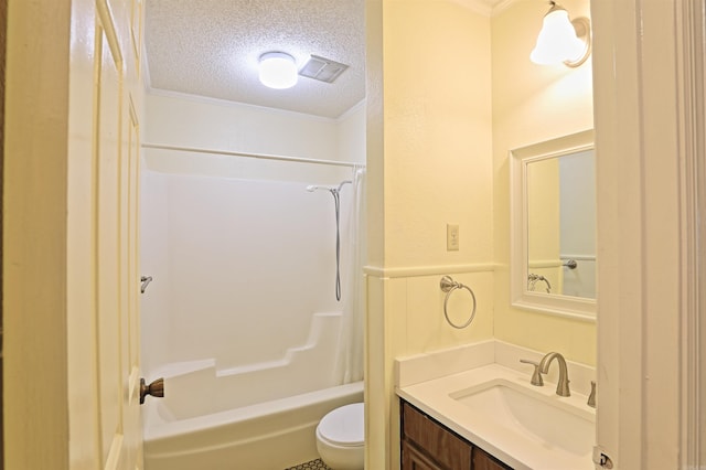 6 Elaine Rd, Sheridan, AR 72150 - full bathroom featuring a textured ceiling, vanity, ornamental molding, and tub / shower combination