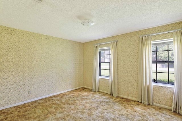 6 Elaine Rd, Sheridan, AR 72150 - unfurnished room featuring a textured ceiling, carpet, and wallpapered walls