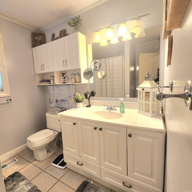 1407 W Front St, Heber Springs, AR 72543 - bathroom featuring tile patterned floors, vanity, and ornamental molding