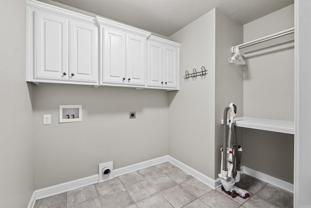 36 Fletcher Dr, Austin, AR 72007 - washroom with electric dryer hookup, cabinet space, and washer hookup