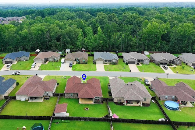 36 Fletcher Dr, Austin, AR 72007 - aerial perspective of suburban area featuring a forest