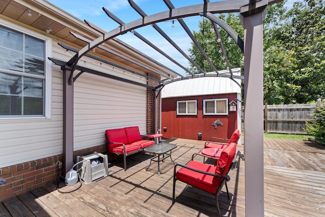 301 Forest Dr, Mountain Home, AR 72653 - deck with a pergola, outdoor lounge area, and a shed