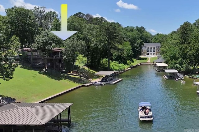 121 Atkinson Ln, Hot Springs, AR 71913 - dock area with a water view and view of scattered trees