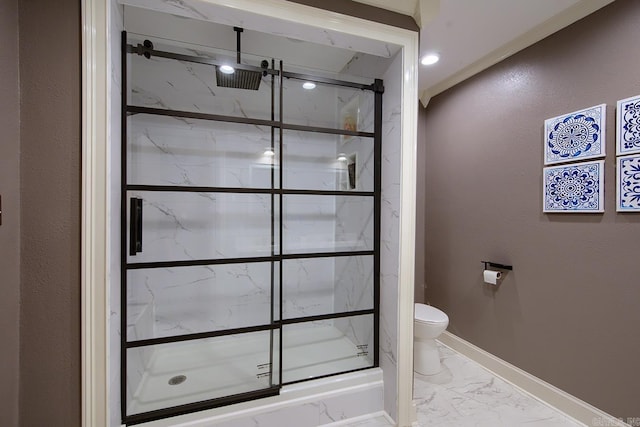 121 Atkinson Ln, Hot Springs, AR 71913 - full bathroom featuring a marble finish shower and marble finish floors
