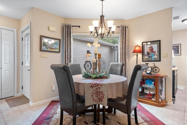 173-B Pebble Beach Pl, Hot Springs, AR 71913 - dining space featuring light tile patterned floors and a chandelier