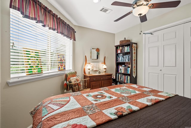 173-B Pebble Beach Pl, Hot Springs, AR 71913 - bedroom with a closet and a ceiling fan