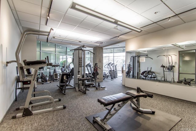 300 E Third St # 509, Little Rock, AR 72201 - workout area featuring carpet flooring, healthy amount of natural light, and expansive windows