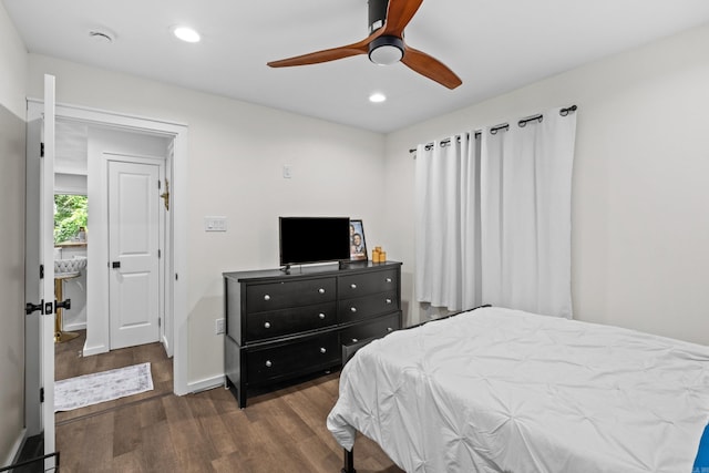 117 N Summit St, Little Rock, AR 72205 - bedroom with wood finished floors, recessed lighting, and ceiling fan