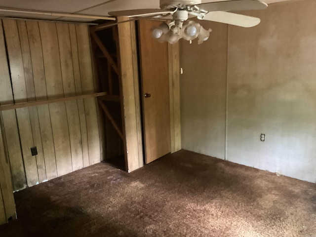 39 Holley Rd, Edgemont, AR 72044 - unfurnished bedroom with dark carpet and wooden walls