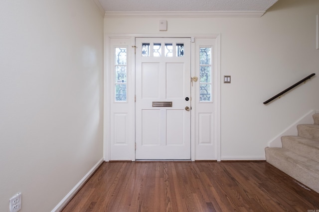 520 Cambridge Place Dr, Little Rock, AR 72227 - entrance foyer featuring wood finished floors, stairway, plenty of natural light, and ornamental molding