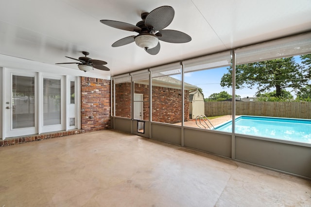 300 Beaconsfield Rd, Sherwood, AR 72120 - unfurnished sunroom with a ceiling fan
