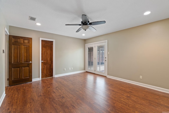 300 Beaconsfield Rd, Sherwood, AR 72120 - spare room featuring a ceiling fan, wood finished floors, and recessed lighting
