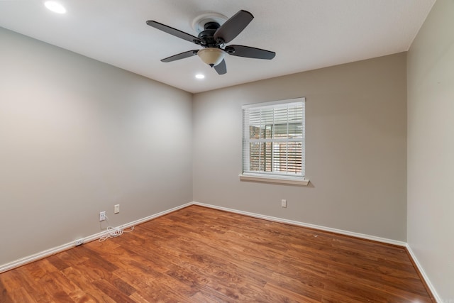 300 Beaconsfield Rd, Sherwood, AR 72120 - empty room featuring a ceiling fan, wood finished floors, and recessed lighting