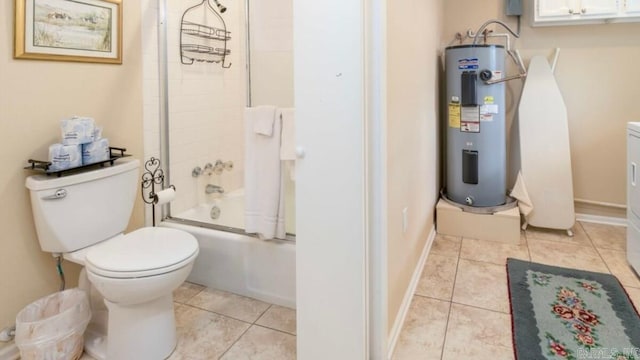 10 Abaron Pl, Hot Springs Village, AR 71909 - full bathroom with water heater, tile patterned flooring, and combined bath / shower with glass door