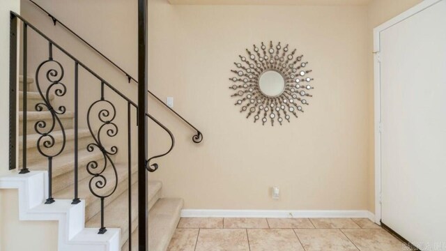 10 Abaron Pl, Hot Springs Village, AR 71909 - stairway with baseboards and tile patterned floors