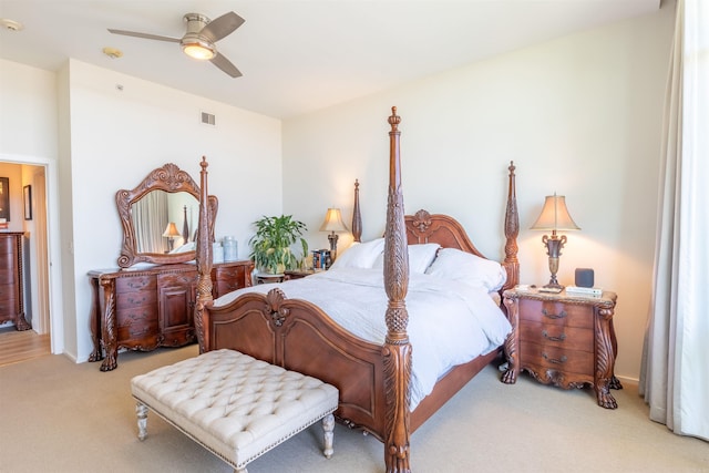 300 E 3rd St Unit 602, Little Rock, AR 72201 - bedroom with light carpet and ceiling fan