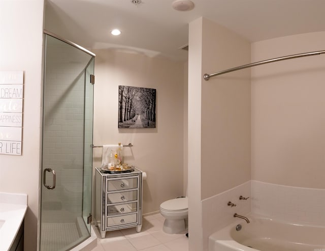 300 E 3rd St Unit 602, Little Rock, AR 72201 - full bathroom with tile patterned floors, a bath, a shower stall, and vanity