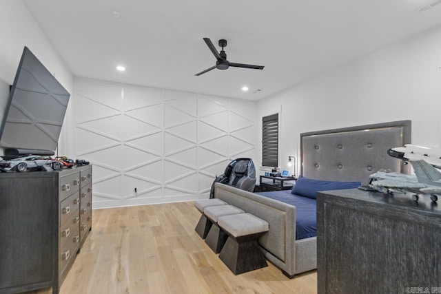 7509 S Shoreline, Benton, AR 72019 - sitting room with ceiling fan, light wood-type flooring, and recessed lighting