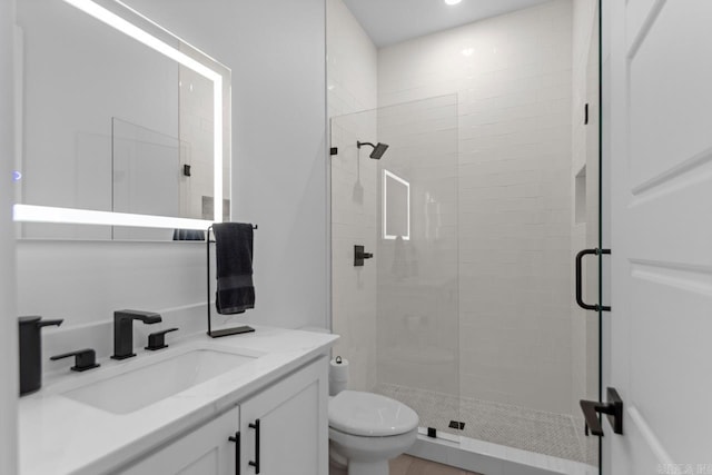 7509 S Shoreline, Benton, AR 72019 - full bathroom with a stall shower, vanity, and recessed lighting