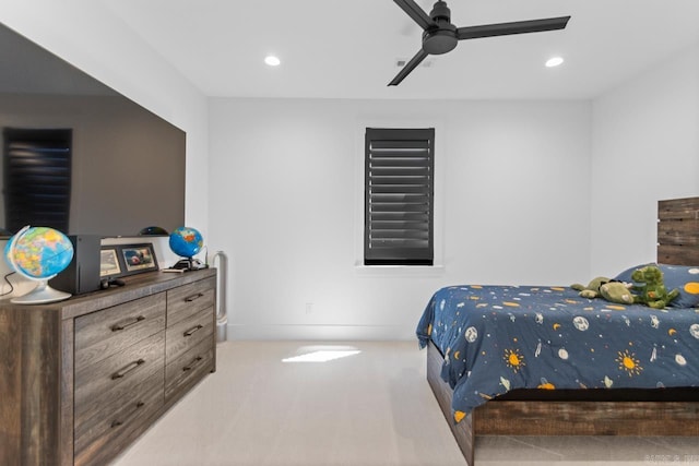 7509 S Shoreline, Benton, AR 72019 - bedroom with carpet floors, recessed lighting, and a ceiling fan