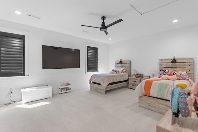 7509 S Shoreline, Benton, AR 72019 - carpeted bedroom featuring recessed lighting and a ceiling fan