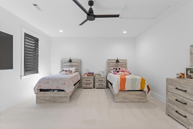 7509 S Shoreline, Benton, AR 72019 - bedroom with recessed lighting, carpet, and a ceiling fan