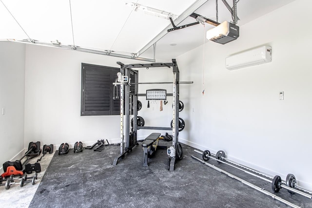 7509 S Shoreline, Benton, AR 72019 - workout area with a wall mounted AC and a garage