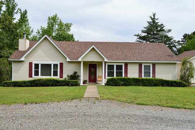 1005 Georgia Ridge Rd, Searcy, AR 72143 - single story home with a shingled roof, a front lawn, and a chimney
