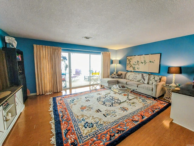 1127 Twin Points Rd Unit A, Hot Springs, AR 71913 - living room featuring a textured ceiling and wood finished floors