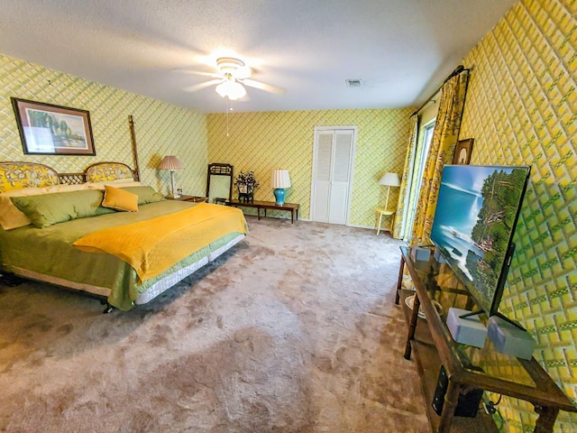 1127 Twin Points Rd Unit A, Hot Springs, AR 71913 - bedroom with carpet and wallpapered walls