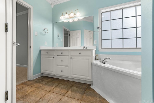 31 Auburn Hills Dr, Greenbrier, AR 72058 - full bathroom with vanity, ornamental molding, and a bath