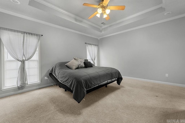 31 Auburn Hills Dr, Greenbrier, AR 72058 - carpeted bedroom with a raised ceiling, ornamental molding, and ceiling fan