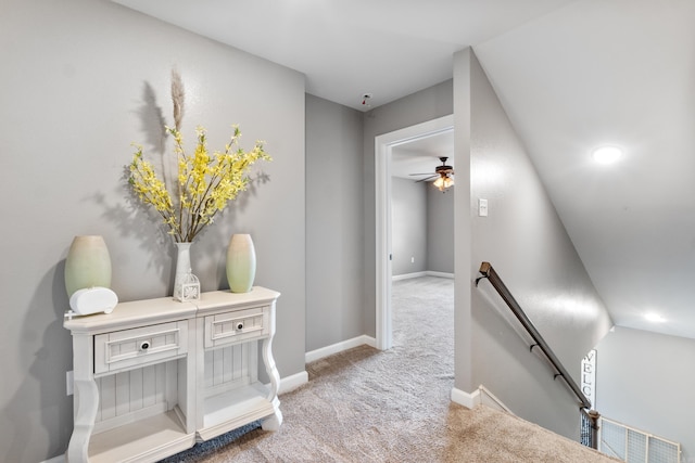 2705 Pulaski Dr, Conway, AR 72034 - corridor with an upstairs landing, carpet, and recessed lighting
