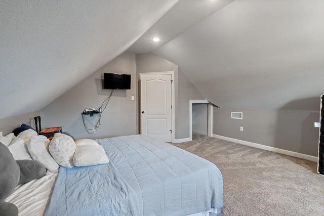 2705 Pulaski Dr, Conway, AR 72034 - bedroom featuring lofted ceiling, carpet flooring, and recessed lighting