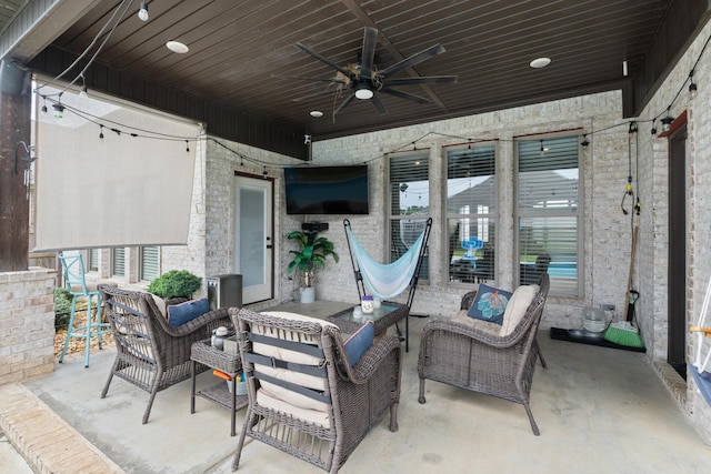 2705 Pulaski Dr, Conway, AR 72034 - view of patio featuring outdoor lounge area and ceiling fan