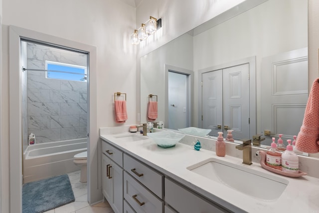 2960 Orchard View Dr, Conway, AR 72034 - full bathroom featuring double vanity, washtub / shower combination, and tile patterned flooring