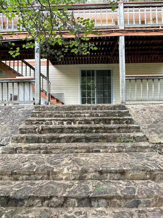 900 Davidson Cir, Edgemont, AR 72044 - exterior space featuring stairs and a deck