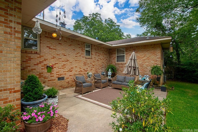 7111 W Markham St, Little Rock, AR 72205 - view of patio / terrace with an outdoor living space