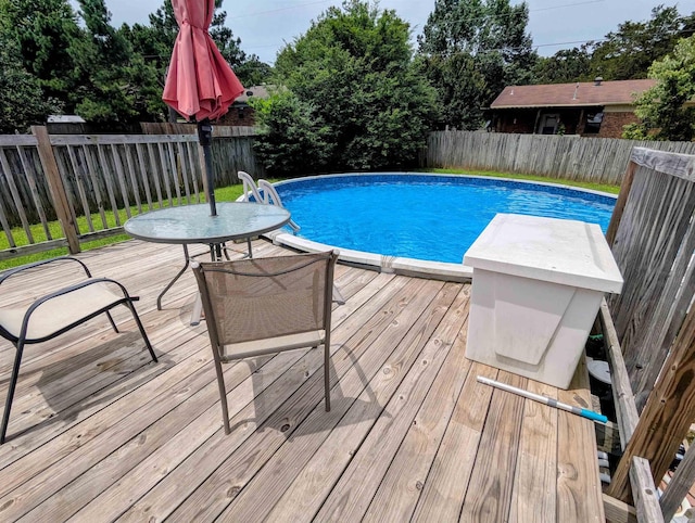 532 Scenic Valley Dr, Heber Springs, AR 72543 - view of pool with a wooden deck and a fenced backyard