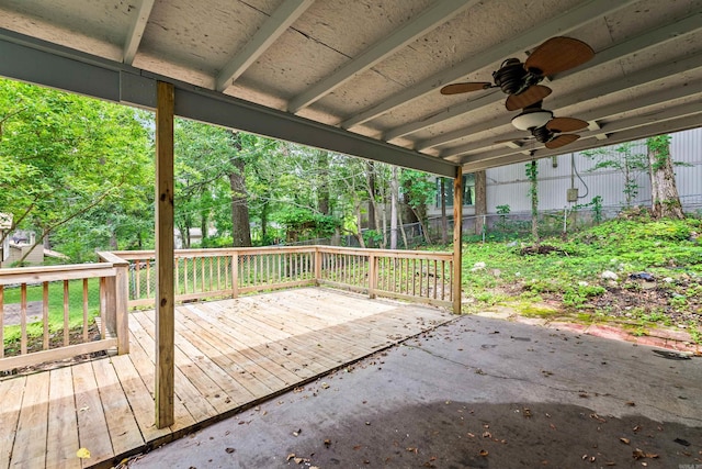 4901 Westwood Ave, Little Rock, AR 72204 - wooden deck featuring a ceiling fan and a fenced backyard
