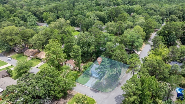 4901 Westwood Ave, Little Rock, AR 72204 - aerial overview of property's location with a heavily wooded area