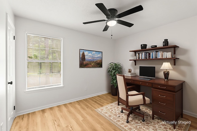 4901 Westwood Ave, Little Rock, AR 72204 - office with light wood-style flooring and ceiling fan