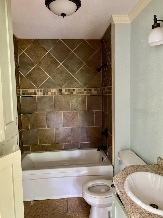 2767 E Main St, Lamar, AR 72846 - bathroom featuring vanity, shower / tub combination, and tile patterned floors