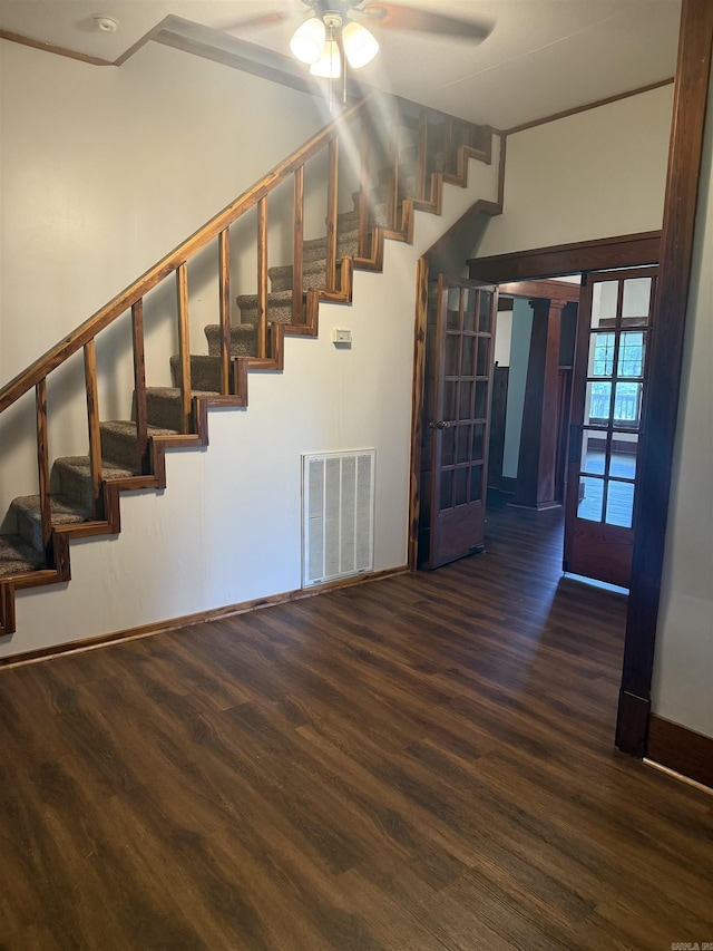 408 Case St, Heber Springs, AR 72543 - staircase featuring wood finished floors and ceiling fan