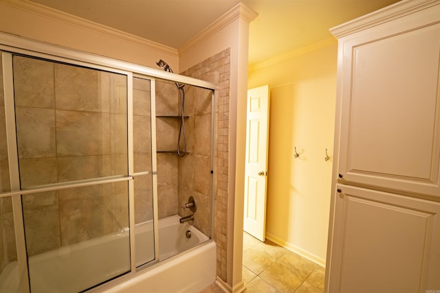 22 Jacob Pl, Little Rock, AR 72211 - bathroom featuring crown molding, combined bath / shower with glass door, and tile patterned floors