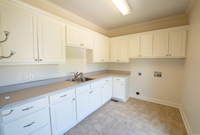 22 Jacob Pl, Little Rock, AR 72211 - washroom featuring hookup for a washing machine, hookup for an electric dryer, cabinet space, and crown molding