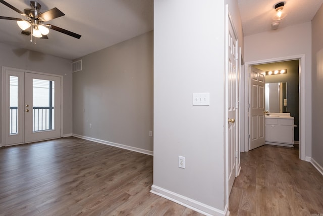800 N St Unit 48, Little Rock, AR 72201 - empty room featuring wood finished floors and ceiling fan