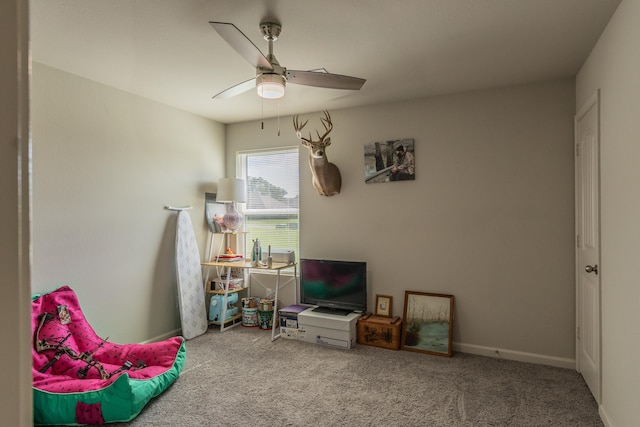 5244 Prospect Trl, Jonesboro, AR 72405 - game room featuring a ceiling fan and carpet flooring